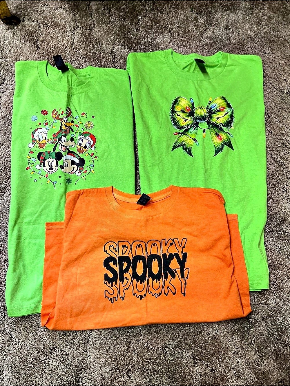 Kids Graphic T-Shirt 3-Piece Set Green & Orange